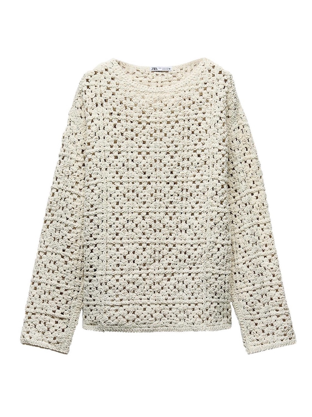 ZARA CROCHET CHENILLE SWEATER SWEATSHIRT size S